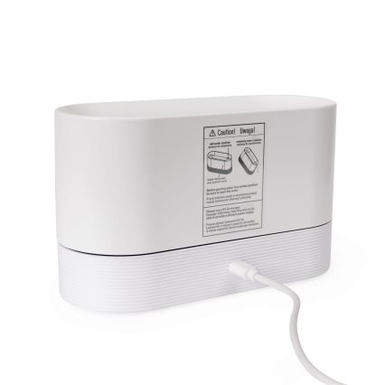 Difuzor de aromă cu ultrasunete LED RGB și umidificator de aer cu iluminare de fundal, capacitate 180 ml, alb