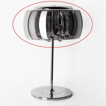 Difuzor din sticlă de schimb pentru lampă de masă G9, Ø 28 cm, gri fumuriu