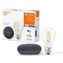 Difuzor inteligent Google Nest Mini + bec LED dimabil SMART+ A60 E27/60W/230V Ledvance