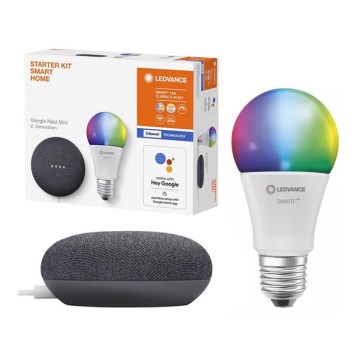 Difuzor inteligent Google Nest Mini + bec LED SMART+ E27/9W/230V Ledvance