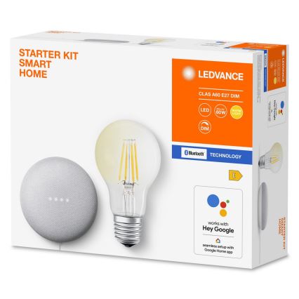 Difuzor inteligent Google Nest Mini Wi-Fi + bec LED dimabil SMART+ E27/6,5W/230V Ledvance