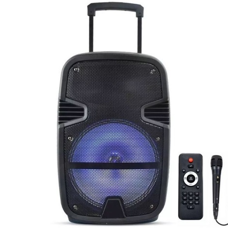 Difuzor portabil cu microfon Bluetooth 35W/3,7V LED RGB + telecomandă