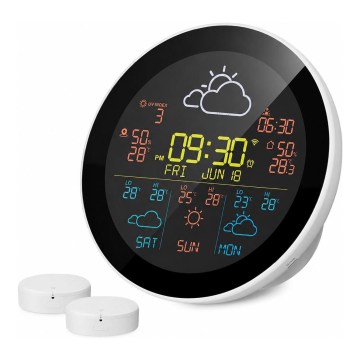 Dispozitiv TESLA Electronics - Stație meteo inteligentă cu senzor, baterie 400 mAh, Wi‑Fi Tuya, IP44