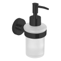 Dozator de perete pentru săpun Aqualine SAMBA 150 sticlă alburie mată/negru mat