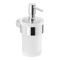 Dozator de perete pentru săpun Gedy PIRENEI 110 mm sticlă alburie/crom lucios