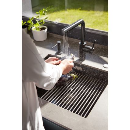 Dozator încastrat de săpun KFA Armatura 990-100-81 DUERO oțel inoxidabil/negru mat