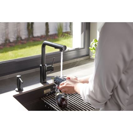 Dozator încastrat de săpun KFA Armatura 990-100-81 DUERO oțel inoxidabil/negru mat