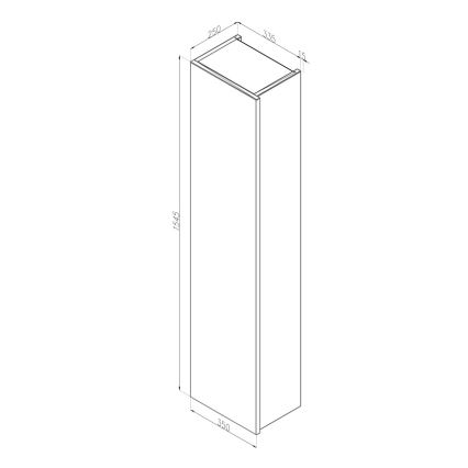 Dřevojas - Dulap de baie suspendat ZYLO 35x155 cm, stejar