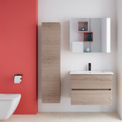 Dřevojas - Dulap suspendat pentru baie ZYLO 35x155 cm stejar închis