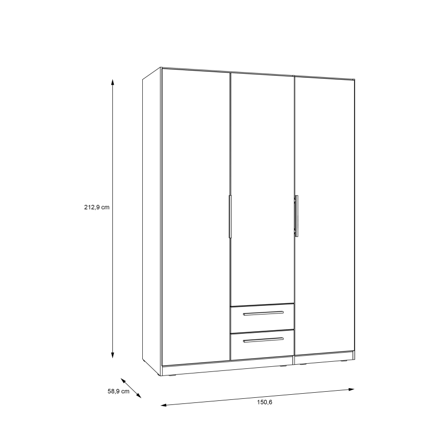 Dulap cu oglindă MARO 150x213 cm, stejar artisan