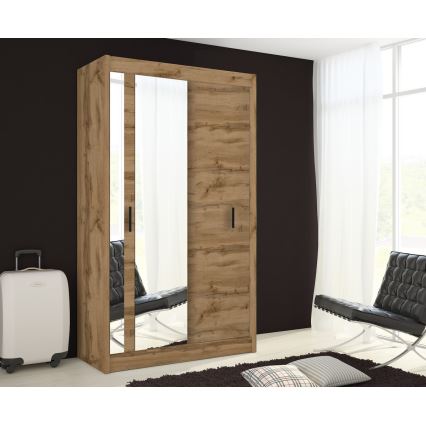 Dulap de haine cu oglindă SABRINA 120x215 cm stejar woltan