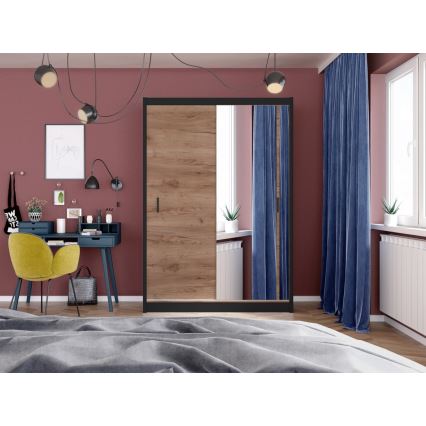 Dulap de haine cu oglindă SABRINA 150x215 cm stejar craft