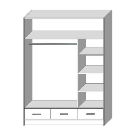 Dulap de haine cu oglindă SANNA 150x215 cm stejar craft