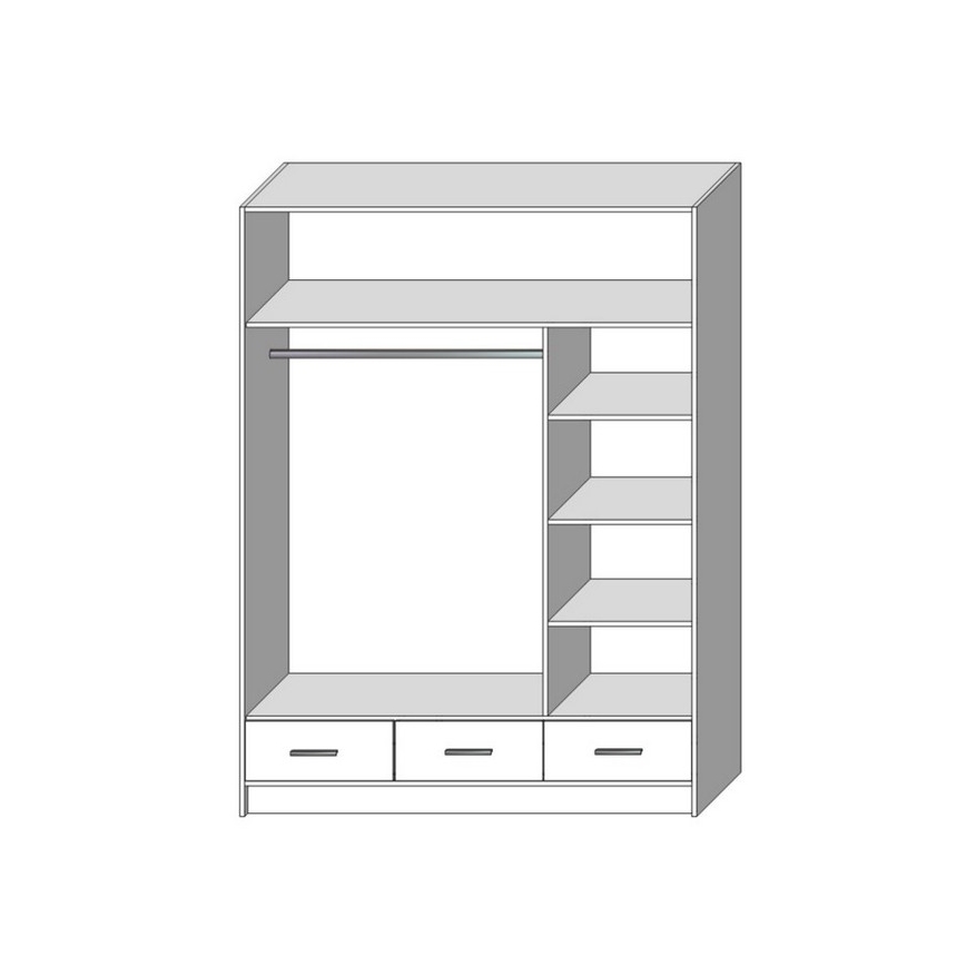 Dulap de haine cu oglindă SANNA 150x215 cm stejar craft