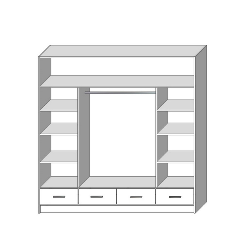 Dulap de haine cu oglindă SANNA 200x215 cm stejar sonoma