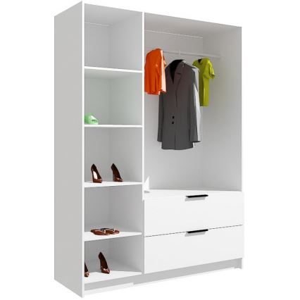 Dulap cu oglindă VISTA 150x215 cm, stejar artisan/grafit