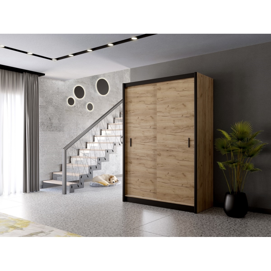 Dulap cu uși glisante SAPHIRA 150x215 cm stejar craft