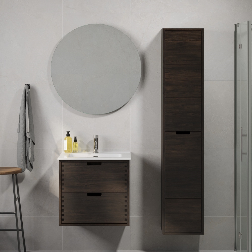 Dulap de baie cu chiuvetă GRIBSKOV 60 cm maro/stejar/alb