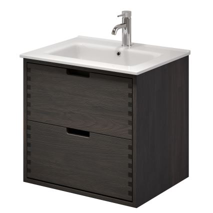 Dulap de baie cu chiuvetă GRIBSKOV 60 cm maro/stejar/alb