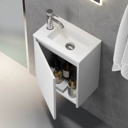 Dulap de baie cu lavoar COMO 40 cm, alb mat