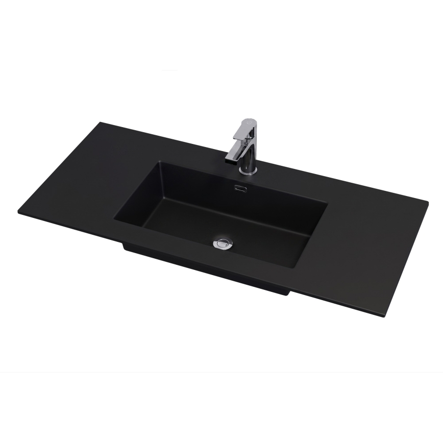 Dulap de baie cu lavoar GRIBSKOV 100 cm, maro/stejar/negru