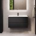 Dulap de baie cu lavoar HELSINKI 120 cm negru