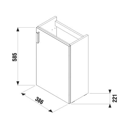 Dulap de baie cu lavoar JIKA H45J5111753001 PETIT 58,5x38,6 cm alb
