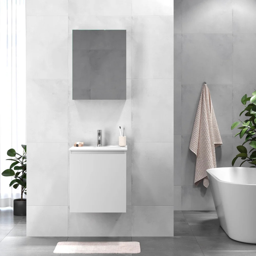 Dulap de baie cu lavoar KENWOOD 51x55x41 cm, alb