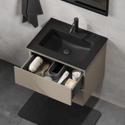 Dulap de baie cu lavoar KENWOOD, 61 cm, finisaj Marakesh/negru