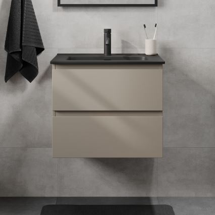 Dulap de baie cu lavoar KENWOOD, 61 cm, finisaj Marakesh/negru