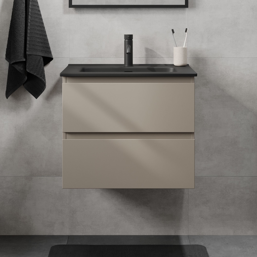 Dulap de baie cu lavoar KENWOOD, 61 cm, finisaj Marakesh/negru