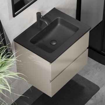 Dulap de baie cu lavoar KENWOOD, 61 x 52 x 45 cm, Marakesh/Negru