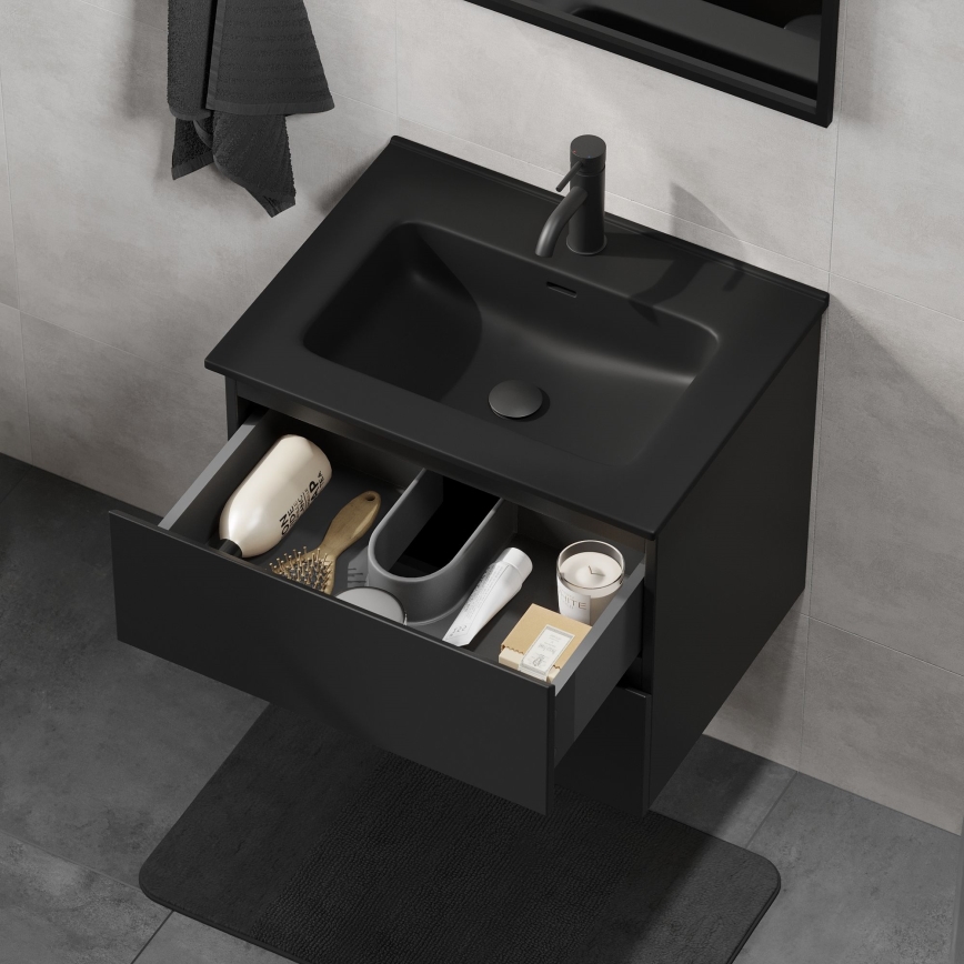 Dulap de baie cu lavoar KENWOOD 61 x 52 x 45 cm, negru