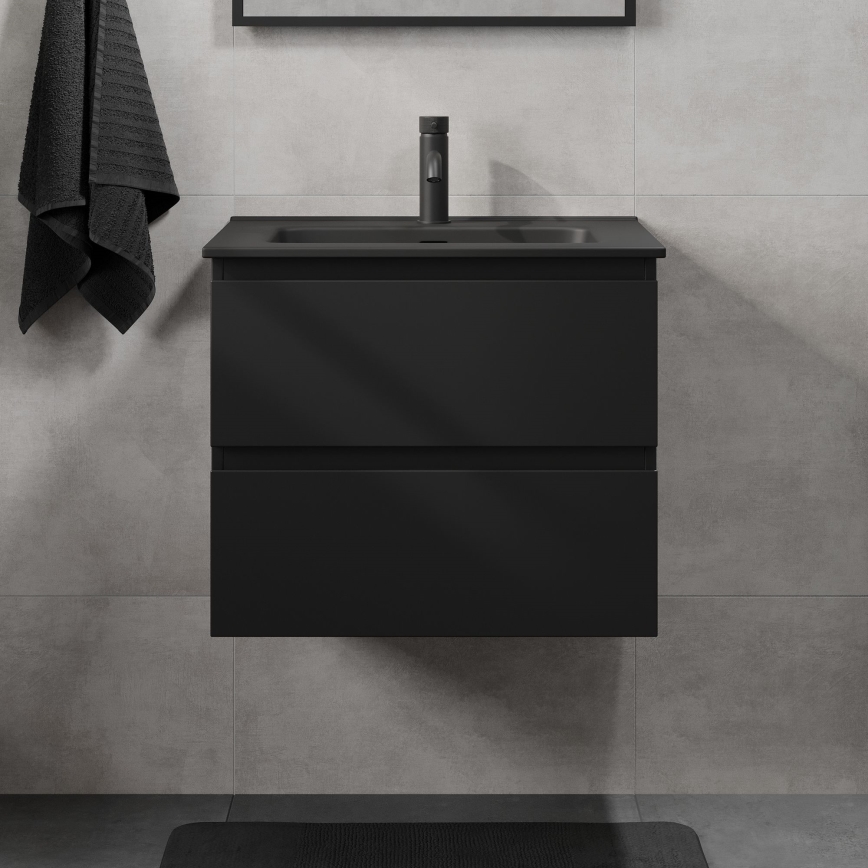 Dulap de baie cu lavoar KENWOOD 61 x 52 x 45 cm, negru