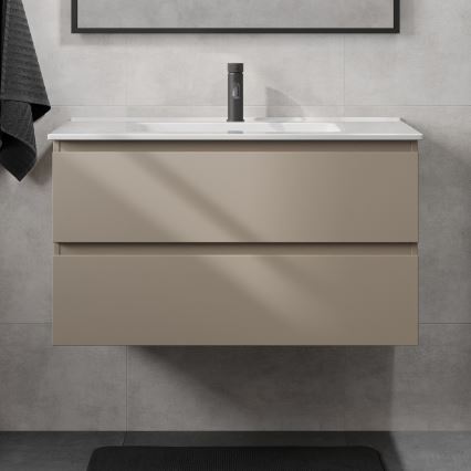 Dulap de baie cu lavoar KENWOOD 91 cm Marakesh/Alb