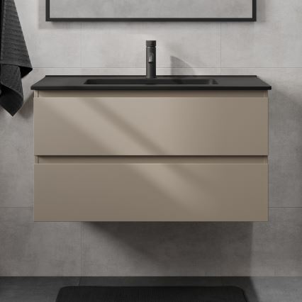 Dulap de baie cu lavoar KENWOOD, 91 cm, Marakesh/Negru