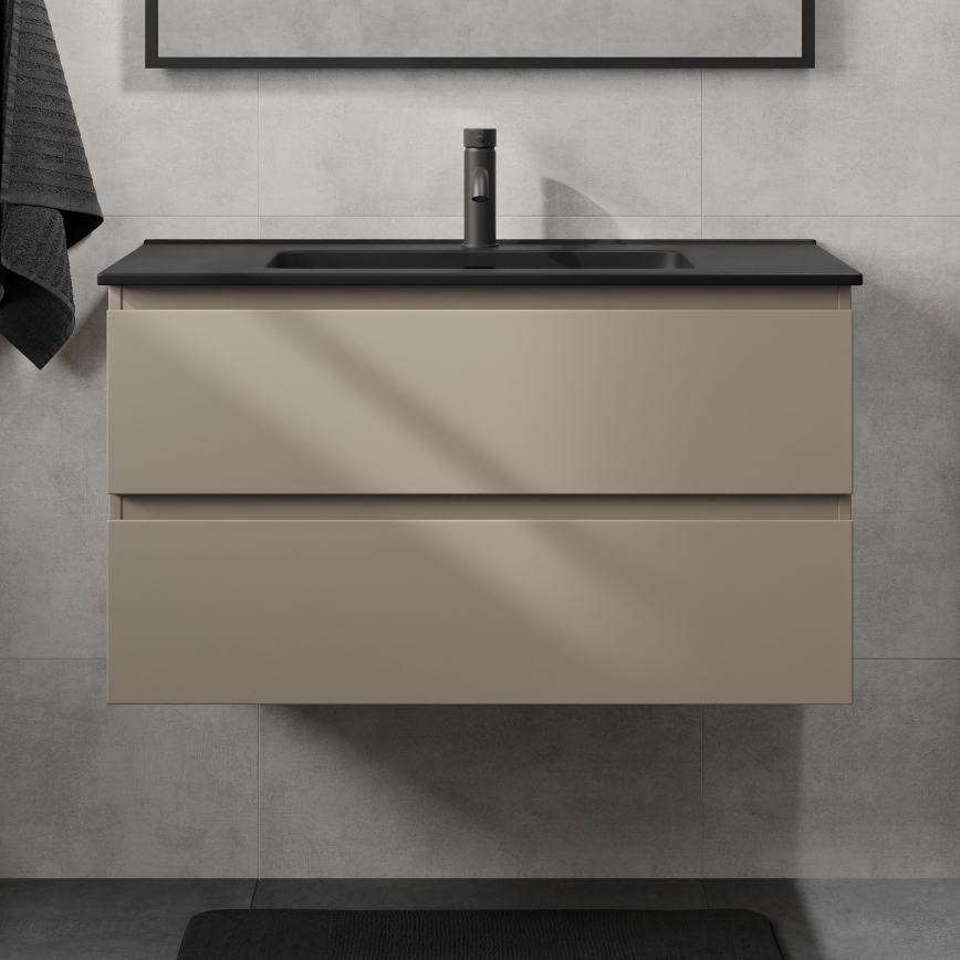 Dulap de baie cu lavoar KENWOOD, 91 cm, Marakesh/Negru