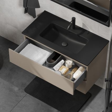 Dulap de baie cu lavoar KENWOOD, 91 cm, Marakesh/Negru