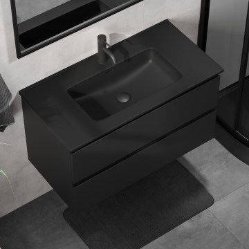 Dulap de baie cu lavoar KENWOOD, 91 cm, negru