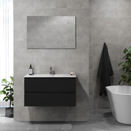 Dulap de baie cu lavoar KENWOOD 91x50x45 cm negru