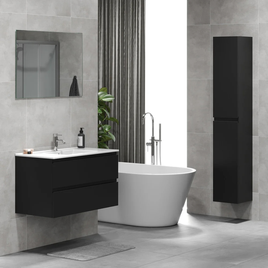 Dulap de baie cu lavoar KENWOOD 91x50x45 cm negru