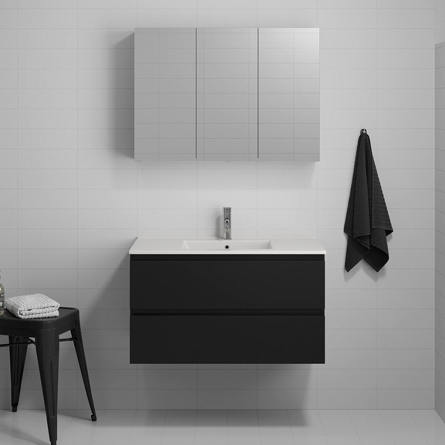 Dulap de baie cu lavoar KENWOOD 91x50x45 cm negru