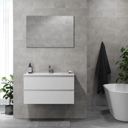 Dulap de baie cu lavoar KENWOOD 91x50x47 cm, alb