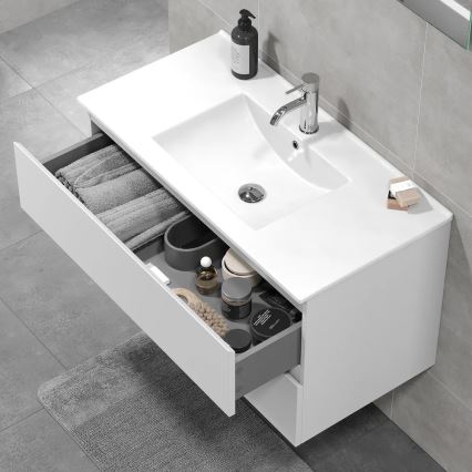 Dulap de baie cu lavoar KENWOOD 91x50x47 cm, alb