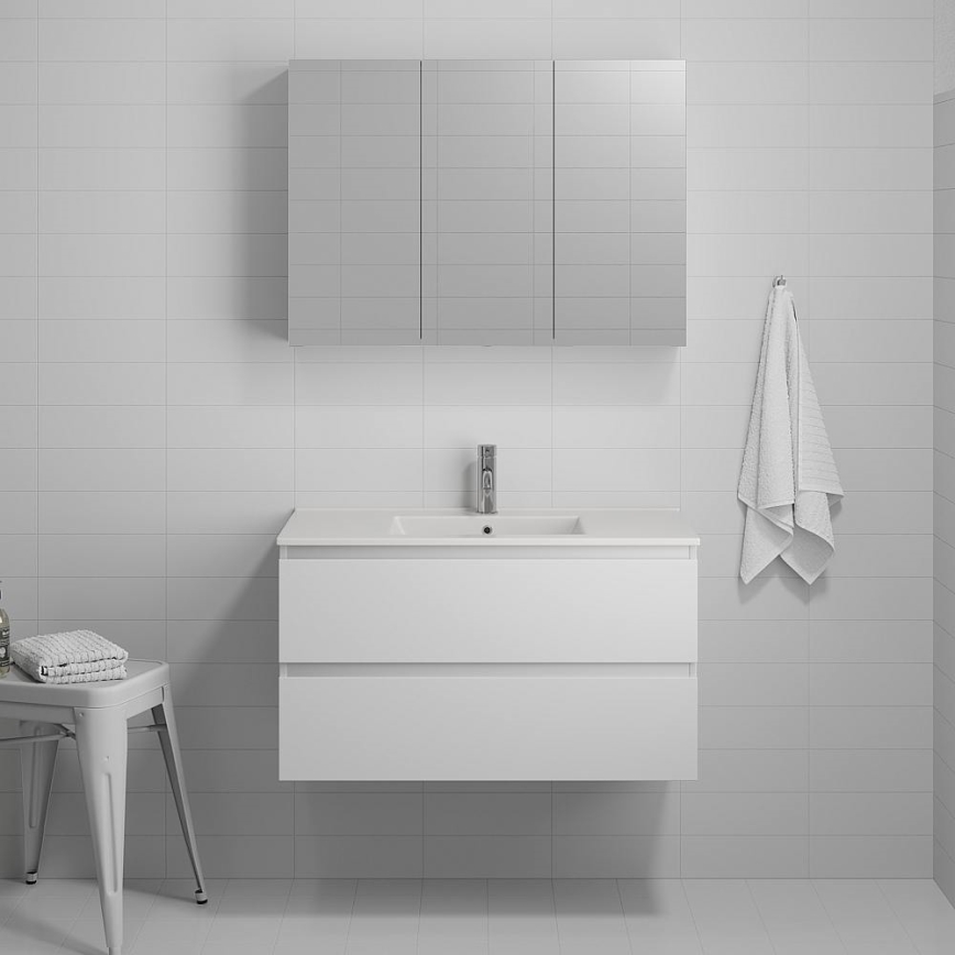 Dulap de baie cu lavoar KENWOOD 91x50x47 cm, alb
