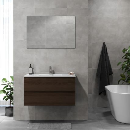 Dulap de baie cu lavoar KENWOOD 91x50x47 cm, nuc