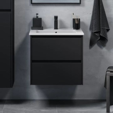 Dulap de baie cu lavoar MOLDE, 60 x 55 x 46 cm, negru