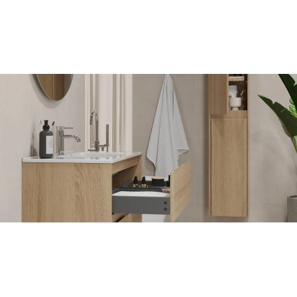 Dulap de baie cu lavoar MOLDE 60x55x46 cm, stejar