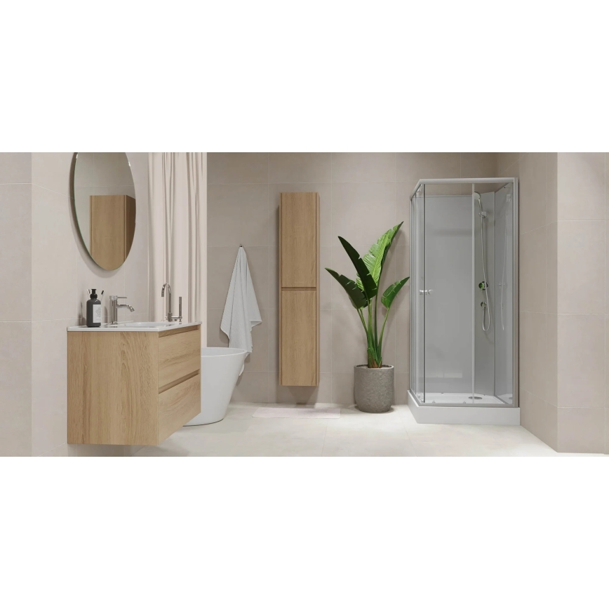 Dulap de baie cu lavoar MOLDE 60x55x46 cm, stejar