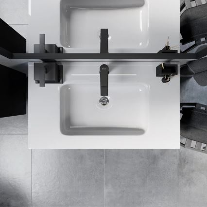 Dulap de baie cu lavoar MOLDE, 80 cm, negru